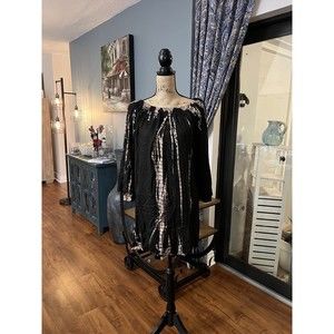 Exist swim beach tie dye cover up OS Flare dark brown